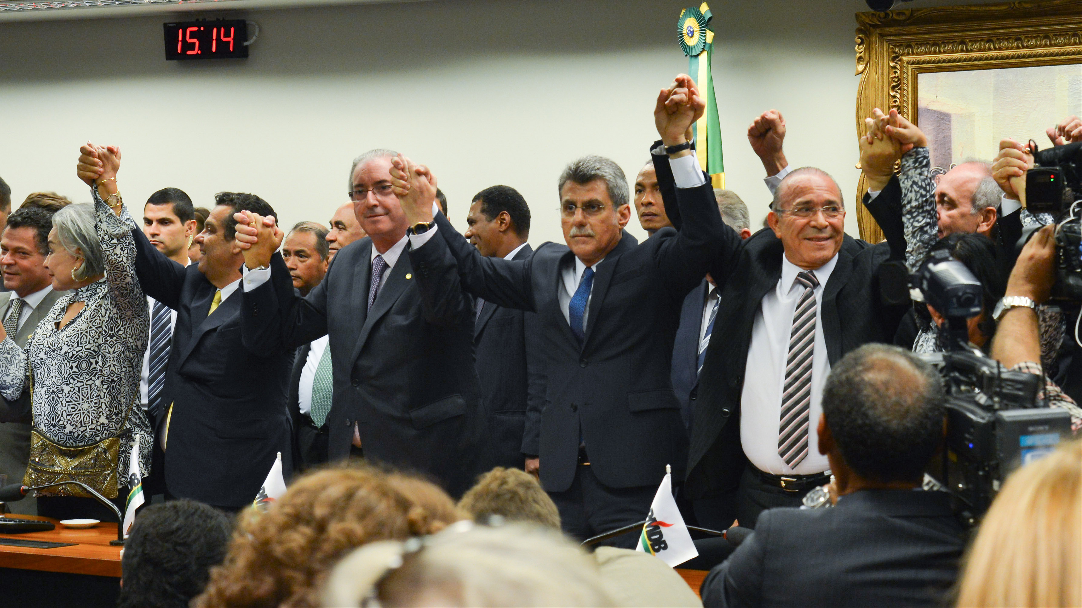 Brasília - Em reunião na Câmara dos Deputados, o Diretório Nacional do PMDB deixou a base aliada do governo da presidenta Dilma Rousseff (Fabio Rodrigues Pozzebom/Agência Brasil)