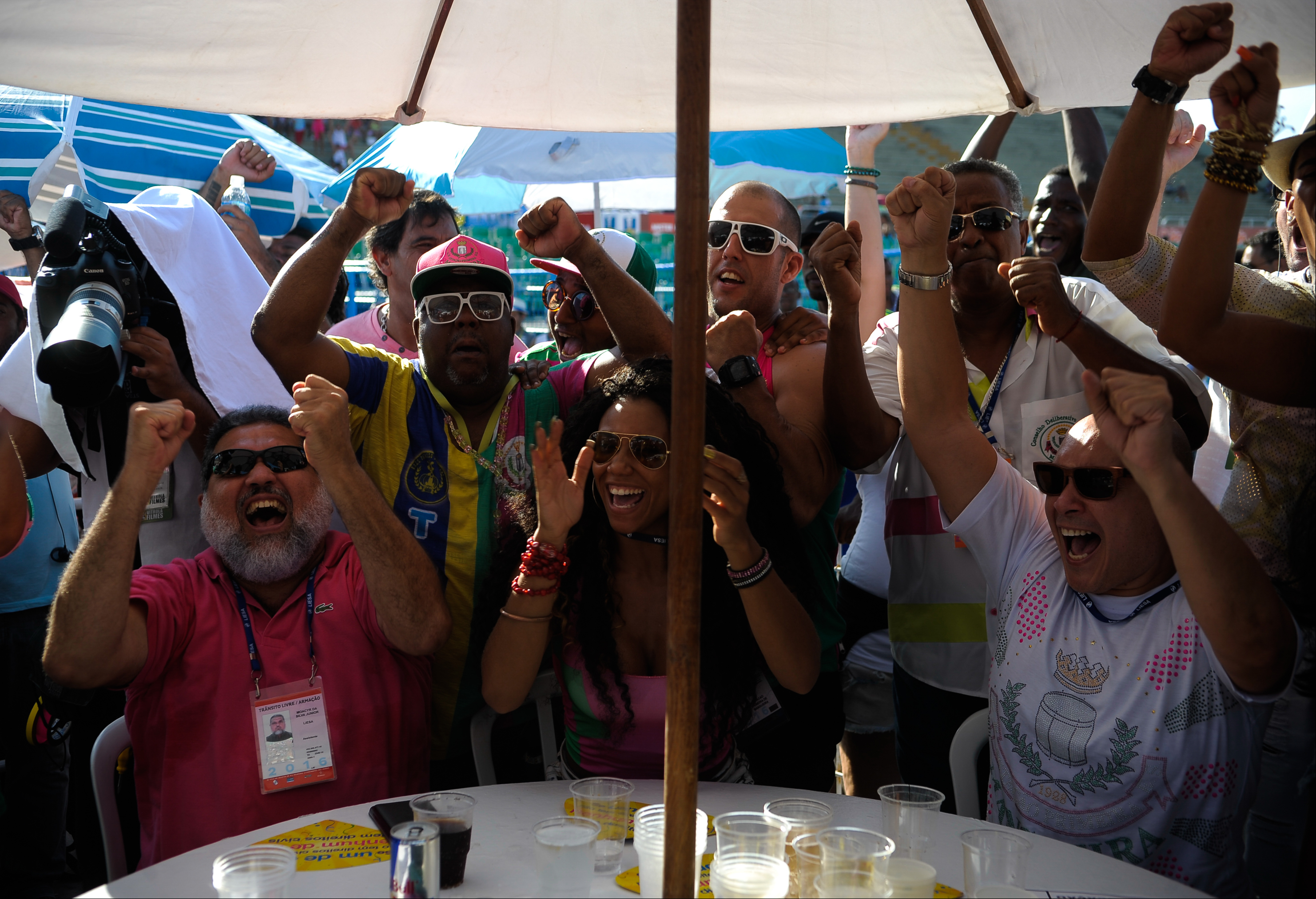 Rio de Janeiro - Integrantes da Escola de Samba da Mangueira comemoram o titulo do carnaval 2016 na Marquês de Sapucaí (Tomaz Silva/Agência Brasil)